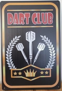 Dart club reclamebord metaal