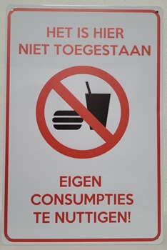 Eigen consumptie niet toegestaan