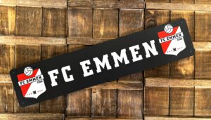 FC Emmen zwart wandbord
