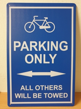 Fiets parking only bord
