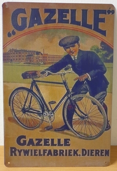 Gazelle rijwielfabriek fietsen reclamebord
