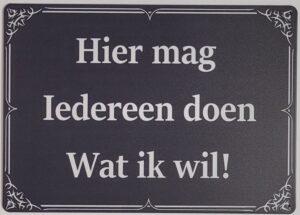 Hier doen wil wandbord