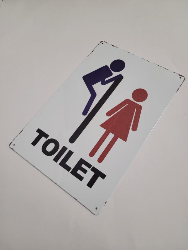 Toilet mannetje metalen reclamebord - Afbeelding 3