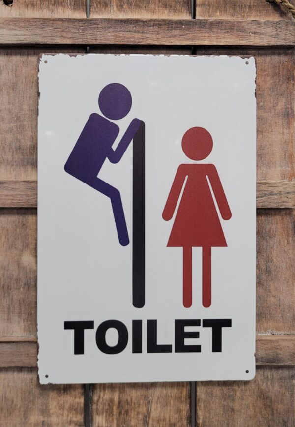 Toilet mannetje metalen reclamebord - Afbeelding 4