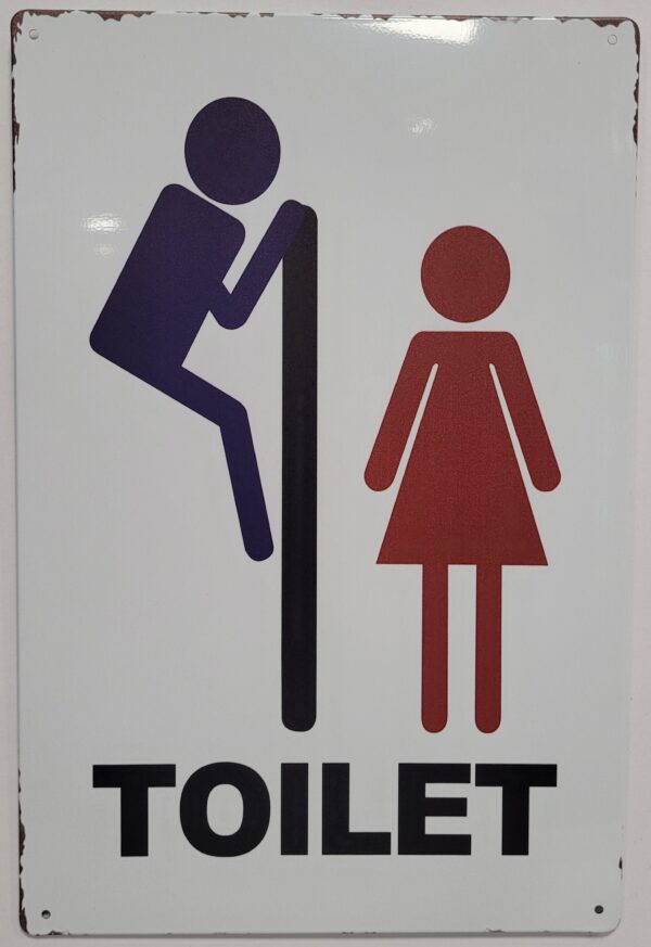 Toilet mannetje metalen reclamebord