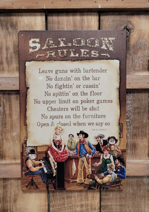 Saloon rules regels wandbord - Afbeelding 4