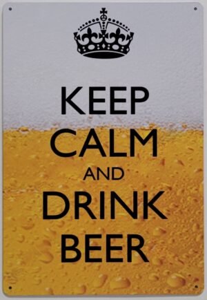 Keep Calm Drink Bier schuim metalen reclamebord