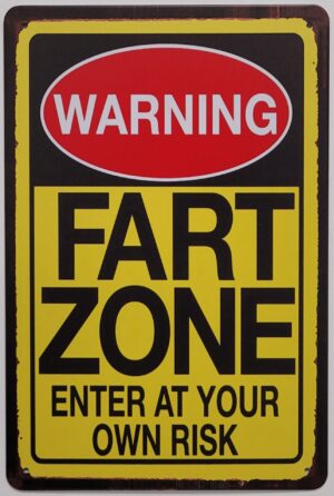 Warning fart zone reclamebord