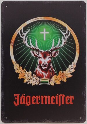 Jagermeister Hert Kleur metalen reclamebord