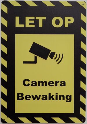 Camera Bewaking reclamebord metaal