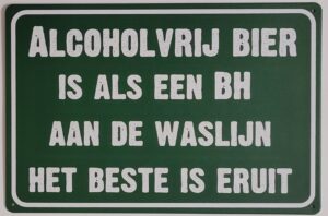 Alcoholvrij Bier als een BH reclamebord metaal