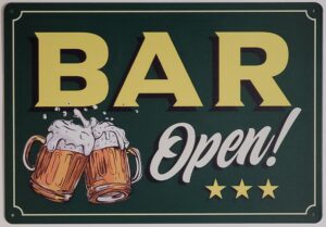 Bar Open metalen reclamebord