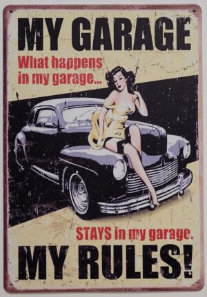 My garage my rules pin up