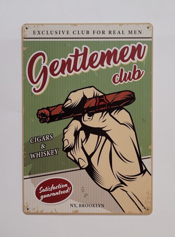 Gentleman club Sigaar reclamebord - Afbeelding 2