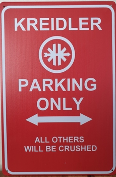 Kreidler Parking Only reclamebord