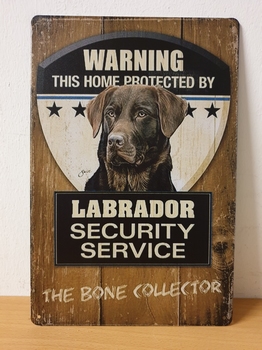 Labrador bruin security wandbord