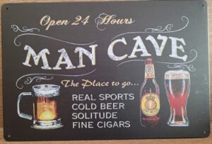 Man Cave Open reclamebord