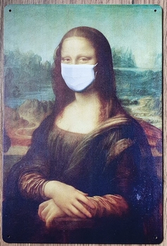 Mona Lisa Mondkapje reclamebord
