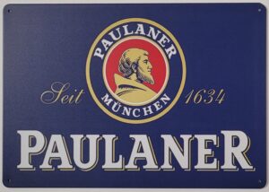 Paulaner bier reclamebord metaal