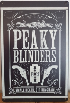 Peaky Blinders zwart reclamebord