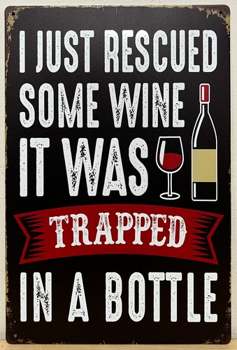 Rescued Wine Bottle reclamebord