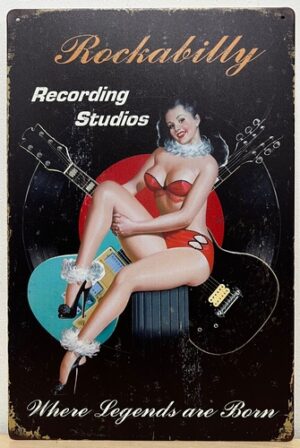 Rockabilly Recording studio reclamebord