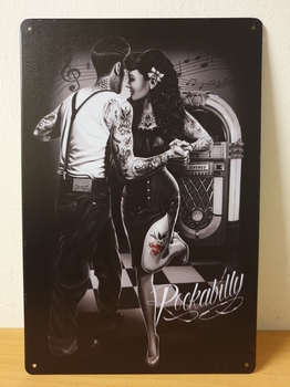 Rockabilly jukebox dansend wandbord