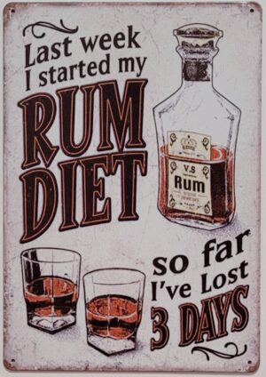 Rum Dieet Reclamebord metaal