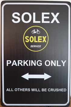 Solex Parking Only reclamebord