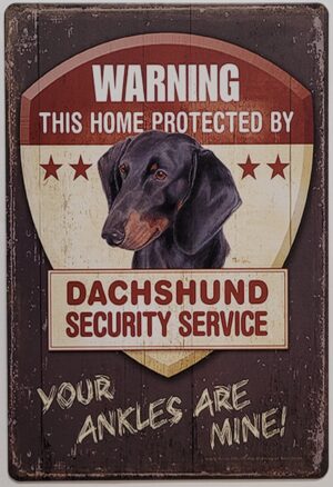 Teckel dachshund security wandbord