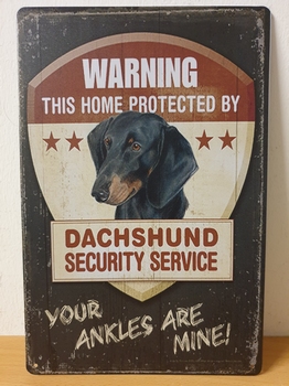 Teckel dachshund security wandbord