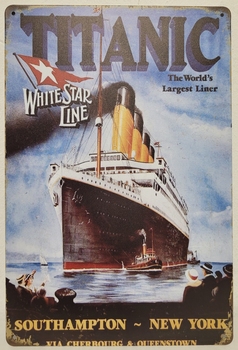 Titanic  blauw whitestarline wandbord