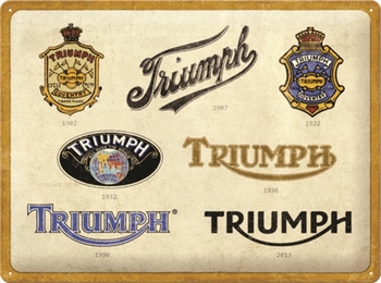 Triumph logo's metalen reclamebord relief