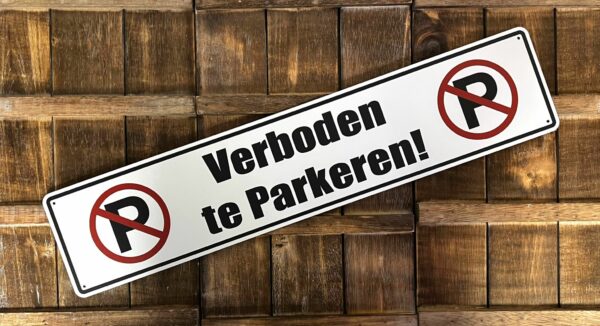 Verboden te parkeren wandbord