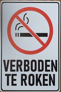 Verboden te roken wandbord