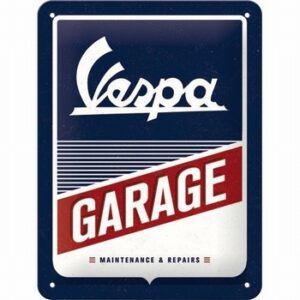 Vespa garage metalen reclamebord