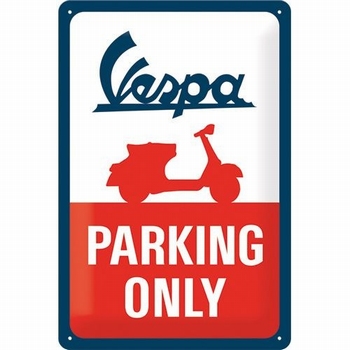 Vespa parking only reclamebord