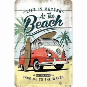Volkswagen Bulli beach reclamebord