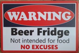 Warning Bier Fridge Bier