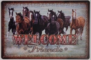 Welcome Friends Paarden reclamebord