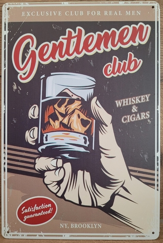 Whiskey Gentleman club reclamebord