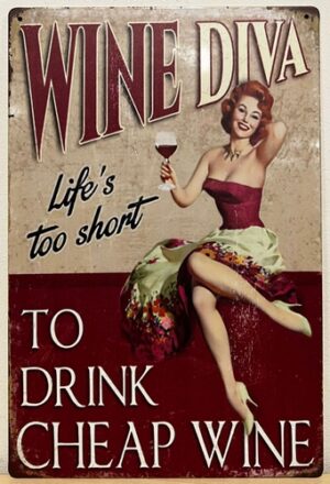 Wine Diva Wijn reclamebord