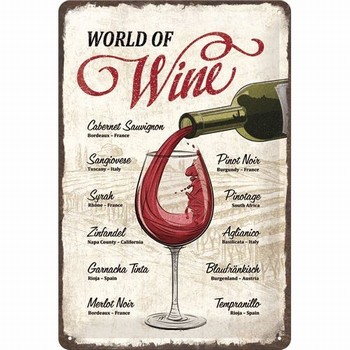 World wine metalen wandbord