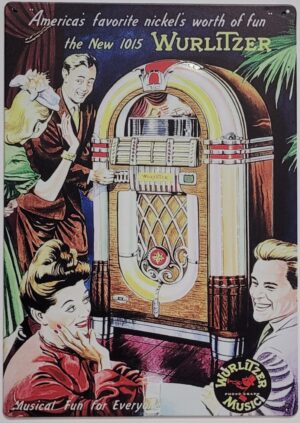 Wurlitzer 1015 Jukebox reclamebord