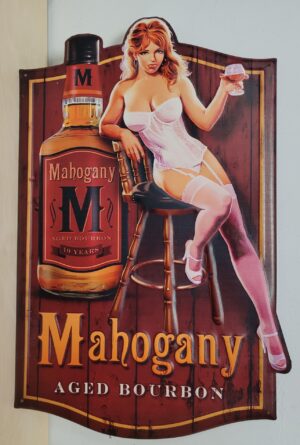 Mahogany bourbon pin up wandbord