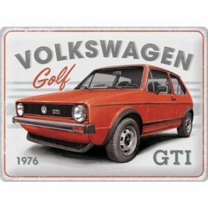Volkswagen golf gti 1976 metalen wandbord
