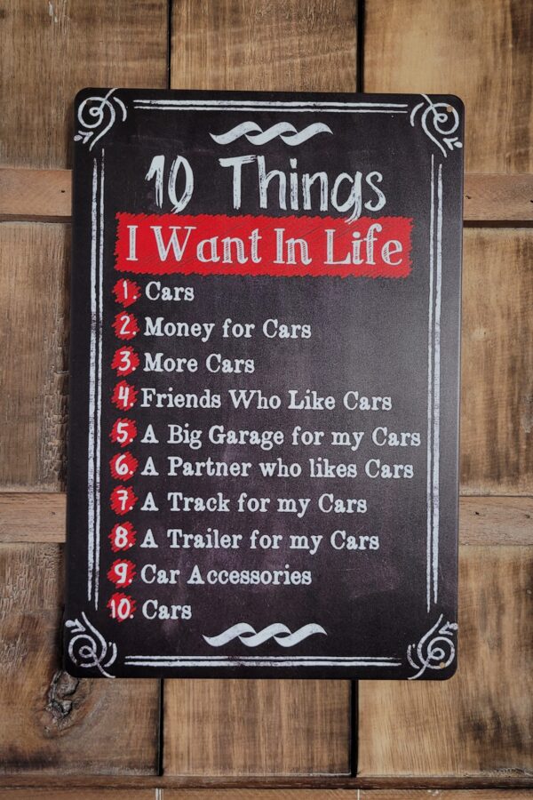 10 things want in Life metalen wandbord - Afbeelding 4