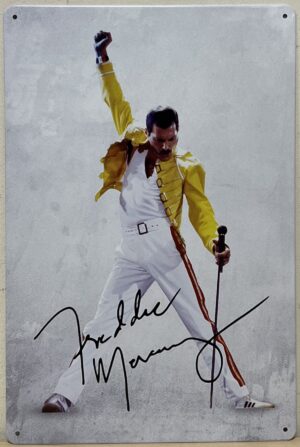 Freddie Mercury wit Queen wandbord metaal