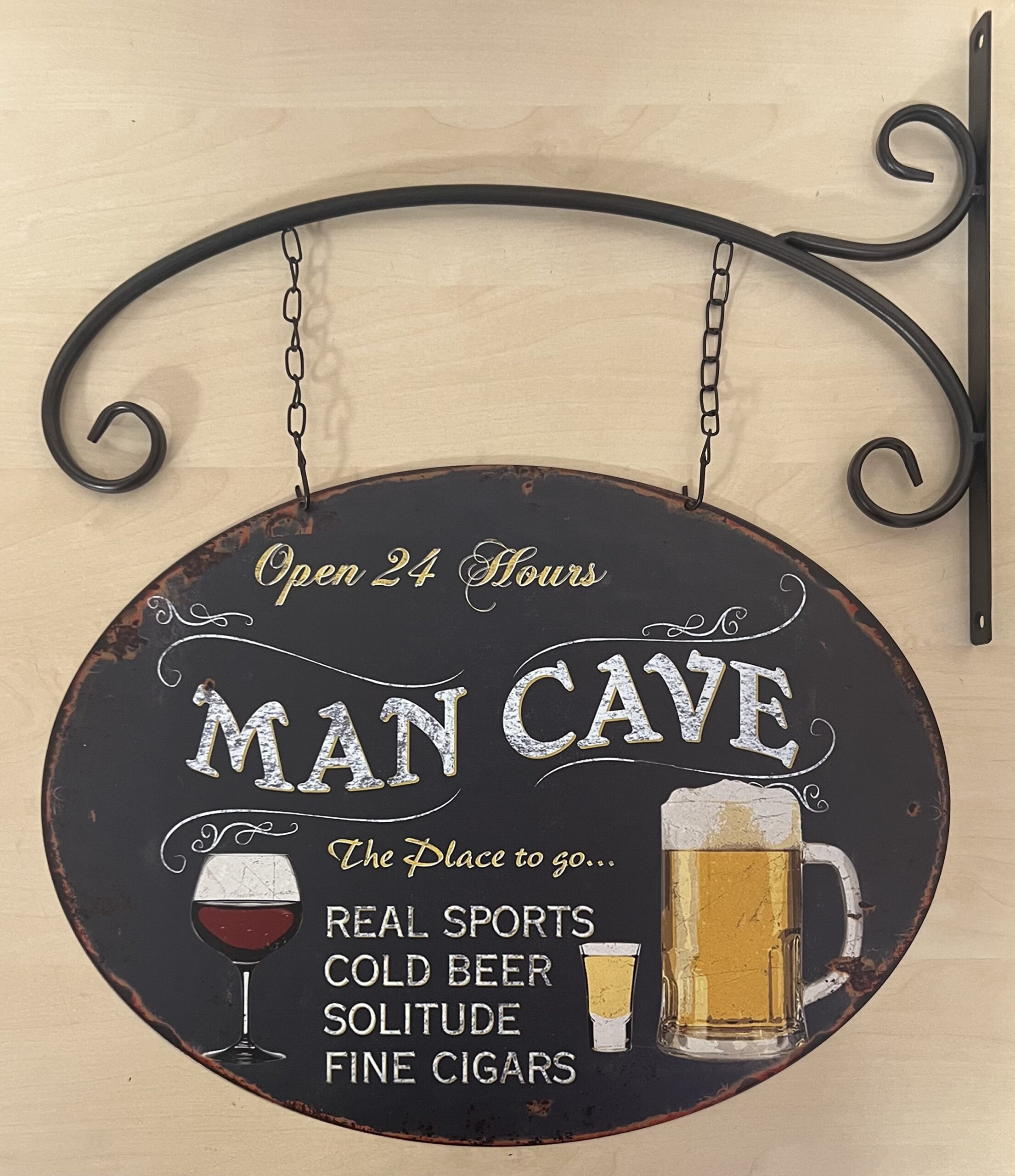 Mancave open 24h uithangbord