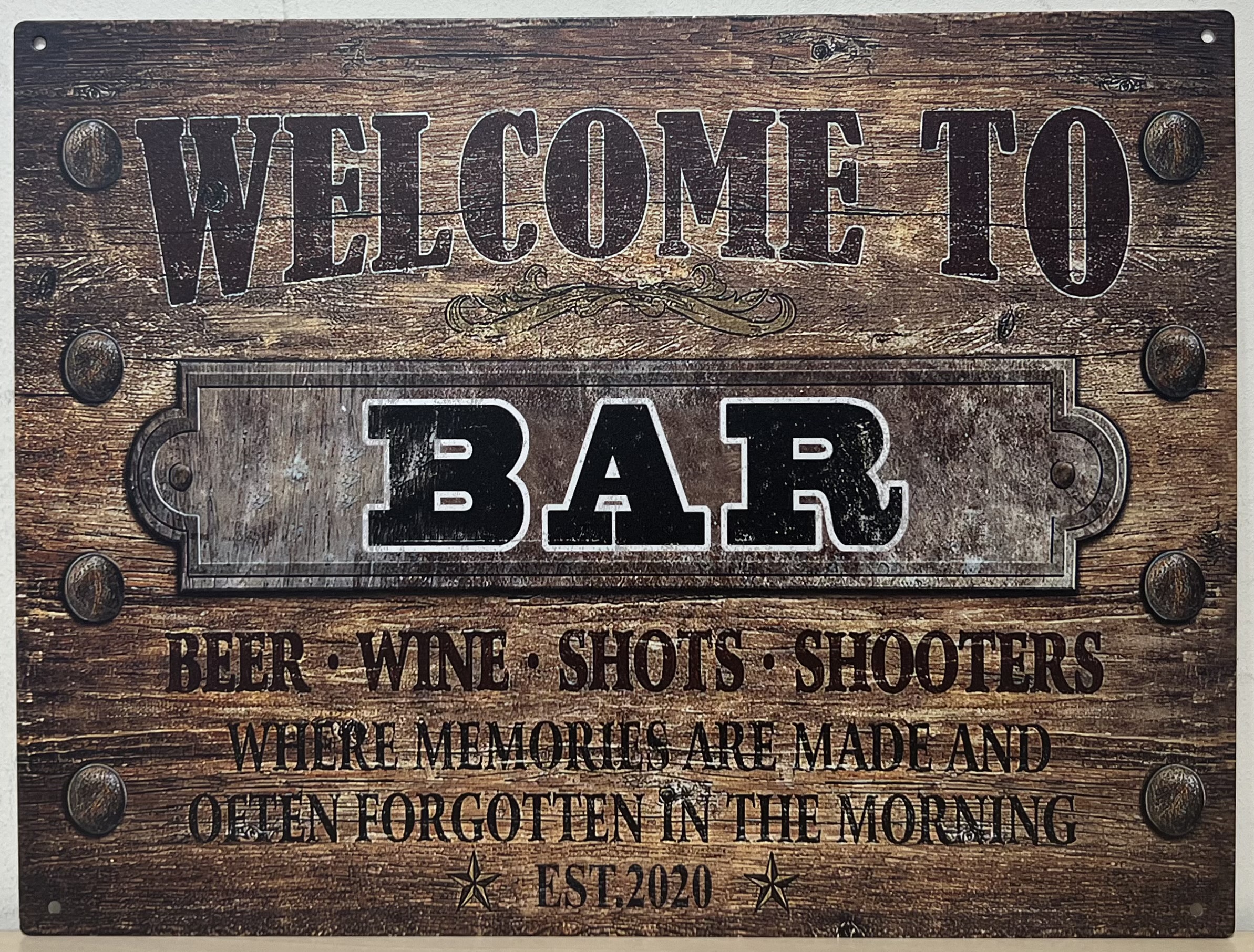 Welcome to Bar houtlook reclamebord